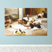  Dog Cat Puppy Kitten Keuken Canvas Afdruk (Insitu (Houten vloer))