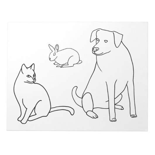 Dog Cat Rabbit Coloring Sheets on Notitieblokken (Voorkant)