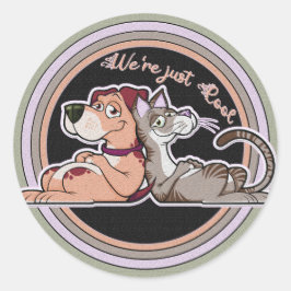 Dog Cat Relatie Ronde Sticker