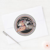 Dog Cat Relatie Ronde Sticker (Envelop)