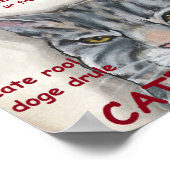 Dog Cat Shiba Inu Doge Meme Funny Humoureuze Vrien Poster (Hoek)