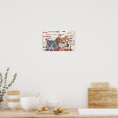 Dog Cat Shiba Inu Doge Meme Funny Humoureuze Vrien Poster (Keuken)