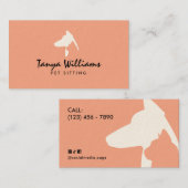 Dog cat silhouette logo pet sitting visitekaartje (Voorkant / Achterkant)