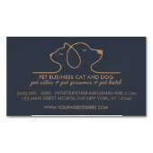 Dog Cat Simple Line Logo Veterinary Pet Magnetisch Visitekaartje (Voorkant)