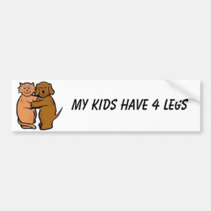 Dog & Cat Smile Bumpersticker Mijn Kinderen hebben