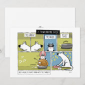 Dog Cat Thanksgiving Caper Feestdagenkaart (Voorkant / Achterkant)