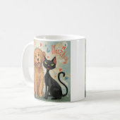 Dog & Cat Whimsical Coffee Mug – Cozy Kind_Ones Koffiemok (Voorkant links)