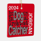 Dog Catcher Buitengewone Aangepaste Keramisch Ornament (Rechts)