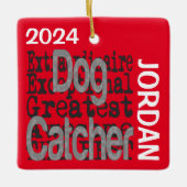 Dog Catcher Buitengewone Aangepaste Keramisch Ornament (Voorkant)