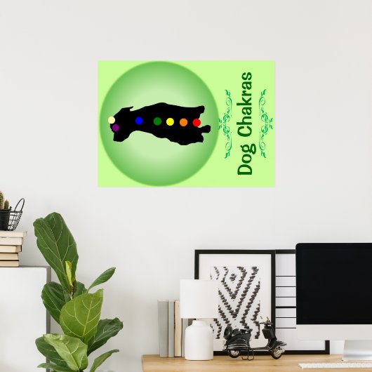 Dog Chakras poster (Thuiskantoor)