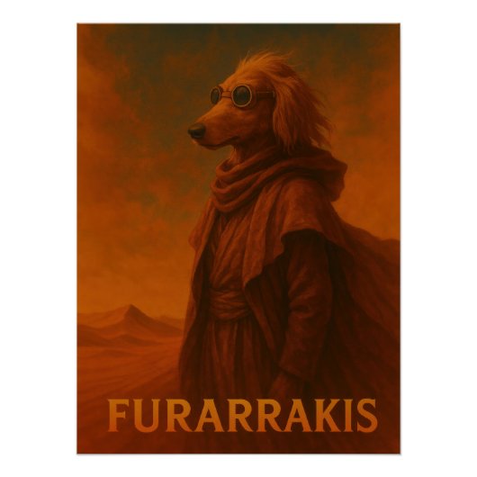 Dog Character in Desert Robes With Goggles - Dune Perfect Poster (Voorkant)