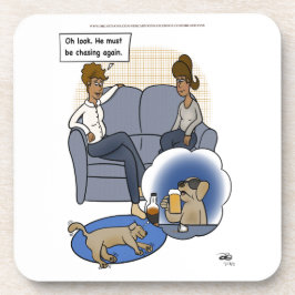 Dog Chasing Dream Beverage Coaster Bier Onderzetter
