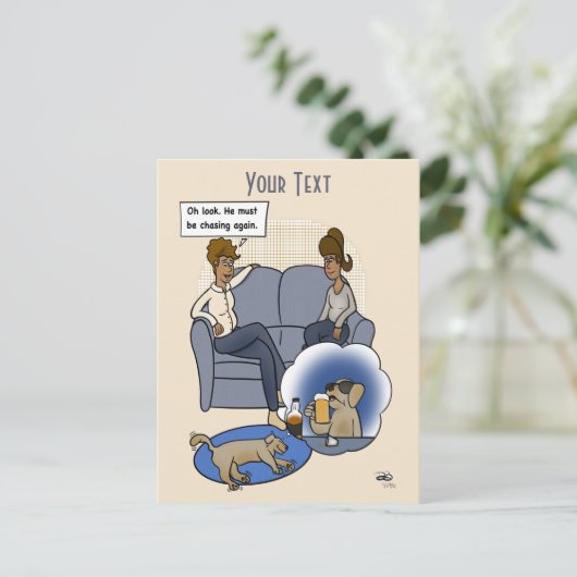 Dog Chasing Dream Briefkaart (Staand voorkant)