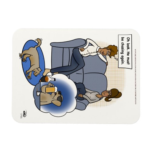 Dog Chasing Dream Magneet (Horizontaal)