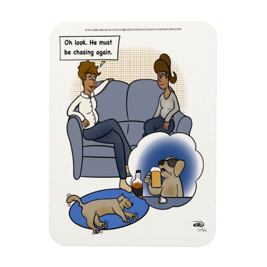 Dog Chasing Dream Magneet (Verticaal)