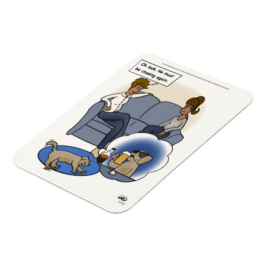 Dog Chasing Dream Magneet (Linkerzijde)