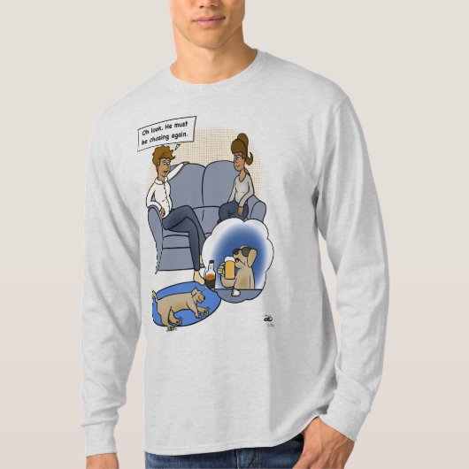 Dog Chasing Dream Mannen T-shirt (Voorkant)