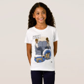 Dog Chasing Dream White Girl's T-Shirt (Voorkant volledig)