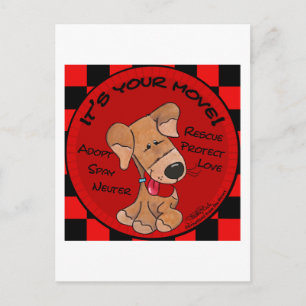 Dog Checker Board-uw beweging Briefkaart