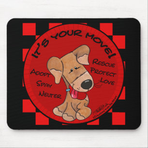 Dog Checker Board-uw beweging Muismat