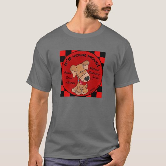 Dog Checker Board-uw beweging T-shirt (Voorkant)