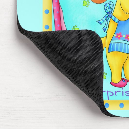 Dog Chef Cooking Dinner Art Turquoise Name Muismat (Hoek)