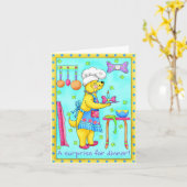 Dog Chef Greeting & Note card Kaart (Gele Bloem)