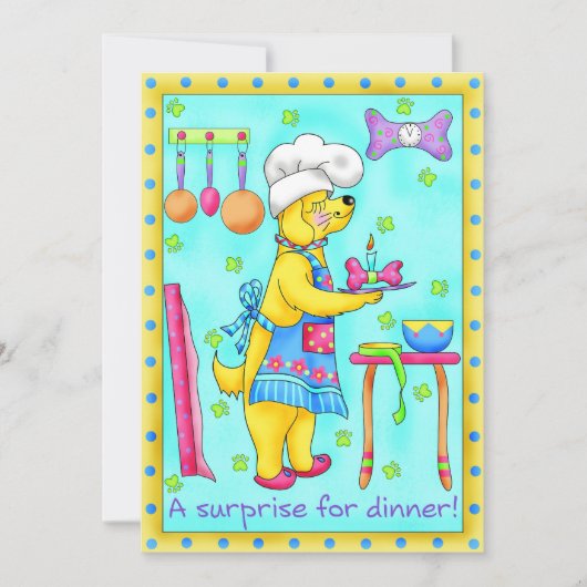 Dog Chef Invitation Kaart (Voorkant)