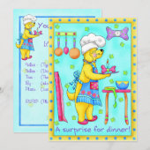 Dog Chef Invitation Kaart (Voorkant / Achterkant)
