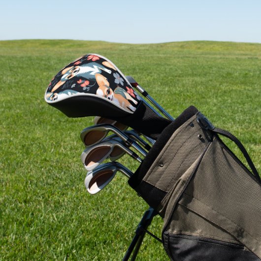 Dog Chihuahua Floral Golfheadcover (Insitu)