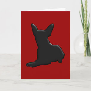Dog Chihuahua Silhouette Feestdagen Kaart