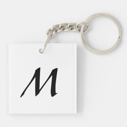 Dog Chinese New Year Symbol Zodiac Monogram 2 Sleutelhanger (Achterkant)