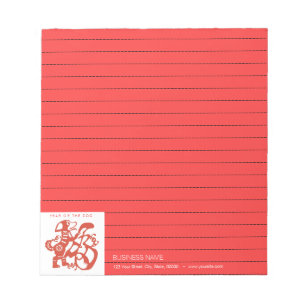 Dog Chinese Papercut Corporate Lined Notitieblok