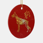 Dog Chinese Zodiac Horoscoop sterrenbeeld Keramisch Ornament (Rechts)