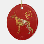 Dog Chinese Zodiac Horoscoop sterrenbeeld Keramisch Ornament (Links)