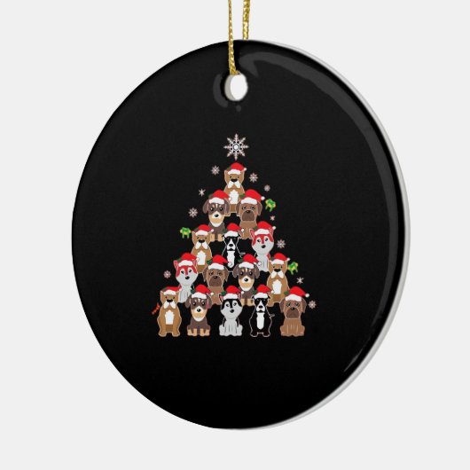 Dog Christmas Classic T-Shirt Keramisch Ornament (Links)