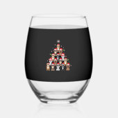 Dog Christmas Classic T-Shirt Wijnglas Zonder Voet (Voorkant)