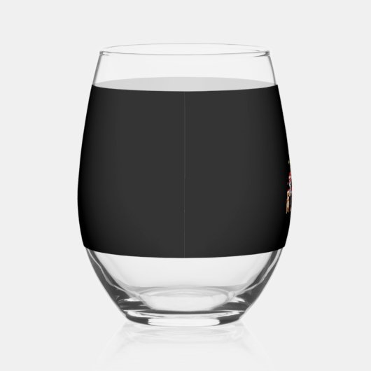 Dog Christmas Classic T-Shirt Wijnglas Zonder Voet (Rechts)