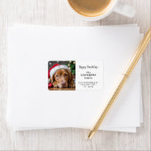 Dog Christmas Custom Photo Modern Retour Adres Etiket (Insitu)