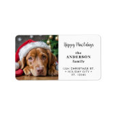 Dog Christmas Custom Photo Modern Retour Adres Etiket (Voorkant)