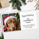 Dog Christmas Custom Photo Modern Retour Adres Etiket<br><div class="desc">Voeg een vleugje persoonlijkheid en plezier toe aan uw wenskaarten voor uw vakantie met onze Schattigee en moderne foto-retour-adreslabels! Perfect voor gezinnen die graag hun harige vrienden laten zien, deze labels hebben een leuk en feestelijk ontwerp met een aanpasbare fotoruimte, ideaal voor een momentopname van uw geliefden of uw schattige...</div>