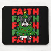 Dog Christmas Faith French Bulldog Puppy Family Gr Muismat (Voorkant)