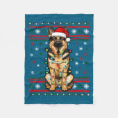 Dog Christmas, German Shepherd Christmas Lights Ug Fleece Deken (Voorkant)