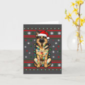 Dog Christmas, German Shepherd Christmas Lights Ug Kaart (Gele Bloem)