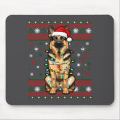 Dog Christmas, German Shepherd Christmas Lights Ug Muismat (Voorkant)