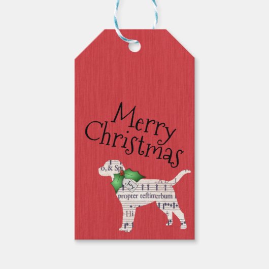 Dog Christmas Gift Label Cadeaulabel (Voorkant)