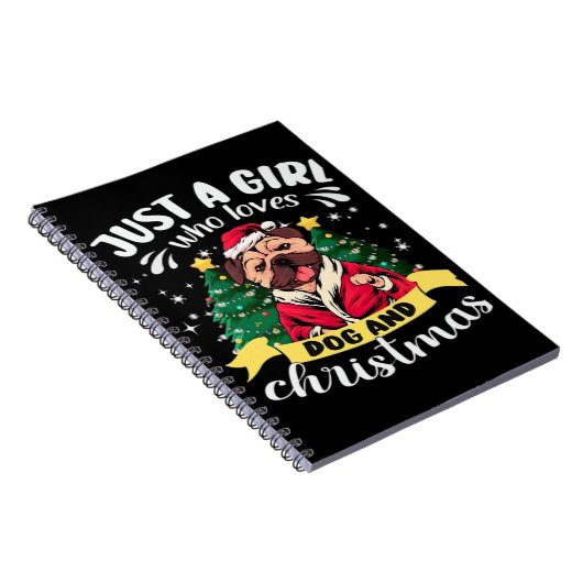 Dog Christmas - Just a Girl who Loves Dog and Chri Notitieboek (Rechterzijde)