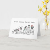 Dog Christmas Kaart - blanco binnen (Gele Bloem)