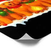 Dog Christmas Light Reindeer Santa Christmas Odle  Poster (Hoek)