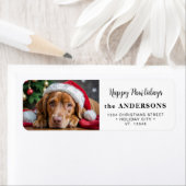 Dog Christmas Modern Custom Foto Retouradres Etiket (Insitu)